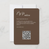 Chocolate Brown ・ Elegante Moderne Hochzeit RSVP Karte (Vorderseite)