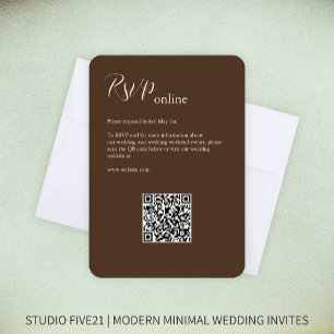 Chocolate Brown ・ Elegante Moderne Hochzeit RSVP Karte