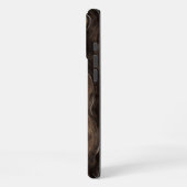 Chocolate Brown Gold Wavy Stripes iPhone Hülle (Linke Seite)