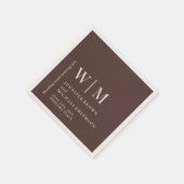 Chocolate Brown & Ivory Formal Event Suite Wedding Serviette (Ecke)