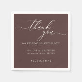 Chocolate Brown Minimalist Decor Wedding Serviette (Vorderseite)