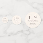 Chocolate Brown Monogram Classic Wedding Konfetti (Rückseiten)