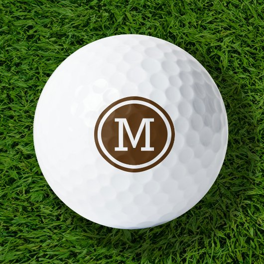 Chocolate Brown Monogram Personalisiert Golf Balls Golfball
