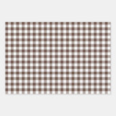 Chocolate Brown Plaid Gingham Geschenkpapier Set (Vorderseite 2)