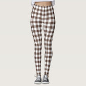 Chocolate Brown Plaid Gingham Leggings (Vorderseite)