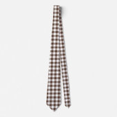 Chocolate Brown Plaid Gingham Neck Tie Krawatte (Vorderseite)