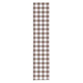 Chocolate Brown Plaid Gingham Table Runner Kurzer Tischläufer
