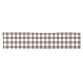 Chocolate Brown Plaid Gingham Table Runner Kurzer Tischläufer (Horizontal)