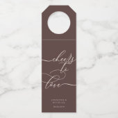 Chocolate Brown Signature Party Celebration Flaschenanhänger (Vorderseite)