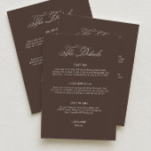 Chocolate Brown Wedding Details Begleitkarte