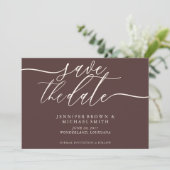 Chocolate Brown Wedding Save Date Photo Save The Date (Stehend Vorderseite)