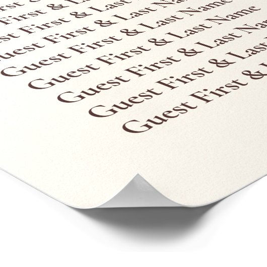 Chocolate Brown Welcome Wedding Table Seating Poster (Ecke)