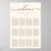 Chocolate Brown Welcome Wedding Table Seating Poster (Vorne)