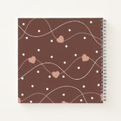 Chocolate Brown with Pink Hearts Pattern Notizblock (Rückseite)