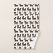 Chocolate Brown Yorkshire Terrier Dog Pattern Badhandtuch Set (Handtuch)