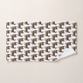 Chocolate Brown Yorkshire Terrier Dog Pattern Badhandtuch Set (Handtuch)