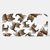 Chocolate Brown Yorkshire Terrier Dog Pattern Case-Mate iPhone Hülle (Rückseite (Horizontal))