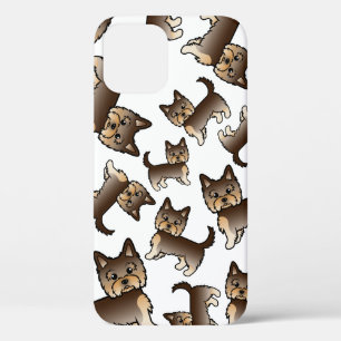 Chocolate Brown Yorkshire Terrier Dog Pattern Case-Mate iPhone Hülle