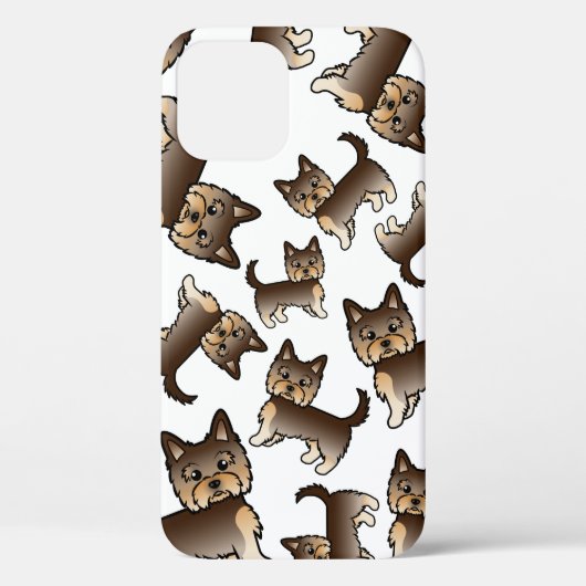 Chocolate Brown Yorkshire Terrier Dog Pattern Case-Mate iPhone Hülle (Rückseite)