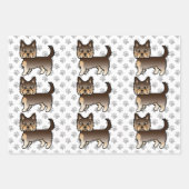 Chocolate Brown Yorkshire Terrier Dog Pattern Geschenkpapier Set (Vorderseite 2)