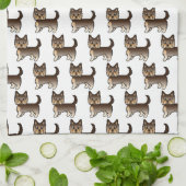 Chocolate Brown Yorkshire Terrier Dog Pattern Geschirrtuch (Gefaltet)