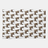 Chocolate Brown Yorkshire Terrier Dog Pattern Geschirrtuch (Horizontal)
