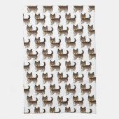 Chocolate Brown Yorkshire Terrier Dog Pattern Geschirrtuch (Vertikal)
