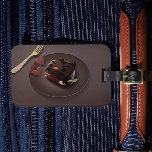 Chocolate Brownie Illustration Gepäckanhänger (Vorderseite Insitu 4)