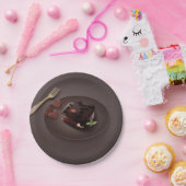 Chocolate Brownie Illustration Pappteller (Party)