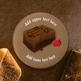 Chocolate Brownie Traybake - Choc Dessert-Slogan Button