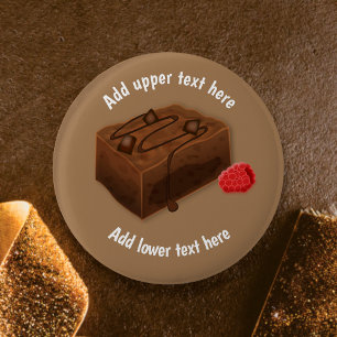 Chocolate Brownie Traybake - Choc Dessert-Slogan Button