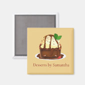 Chocolate Brownie With Vanilla Ice Cream Magnet (Vorderseite/Rückseite)