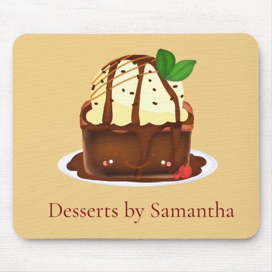 Chocolate Brownie With Vanilla Ice Cream Mousepad (Vorne)