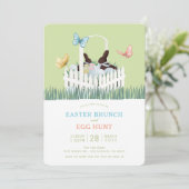Chocolate Bunny Easter Brunch Egg Hunt Invitation Einladung (Stehend Vorderseite)