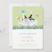 Chocolate Bunny Easter Brunch Egg Hunt Invitation Einladung (Vorderseite)