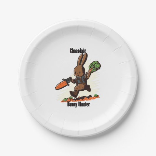 Chocolate Bunny Hunter Pappteller (Vorderseite)