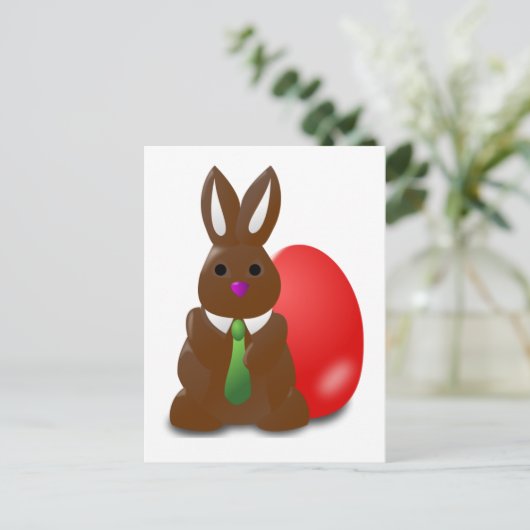 Chocolate Bunny Postkarte (Stehend Vorderseite)