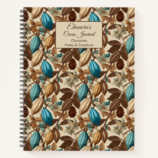 Chocolate Cacao Tasting Journal Spiral Notebook Notizblock (Vorderseite)