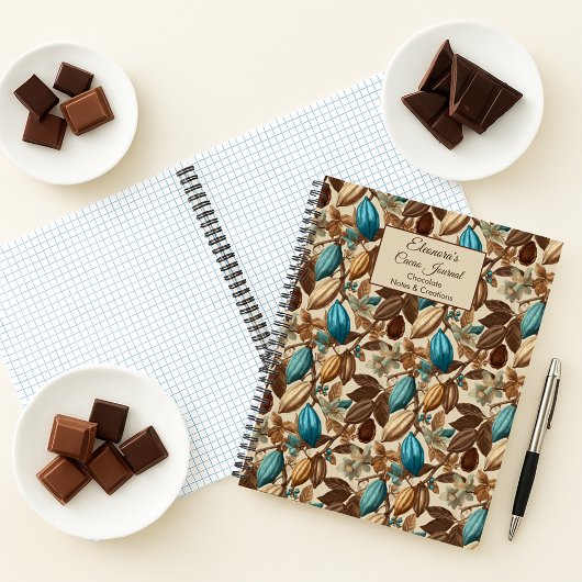 Chocolate Cacao Tasting Journal Spiral Notebook Notizblock