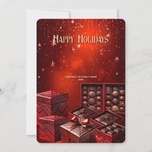 Chocolate Candy Christmas Holiday Card Feiertagskarte (Vorderseite)