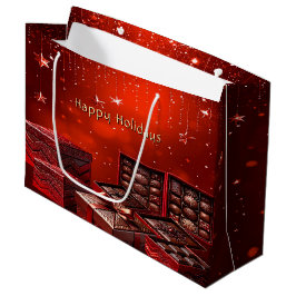 Chocolate Candy Christmas Holiday Gift Bag Große Geschenktüte