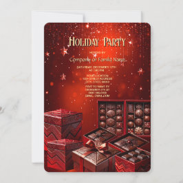 Chocolate Candy Christmas Holiday Invitation Einladung