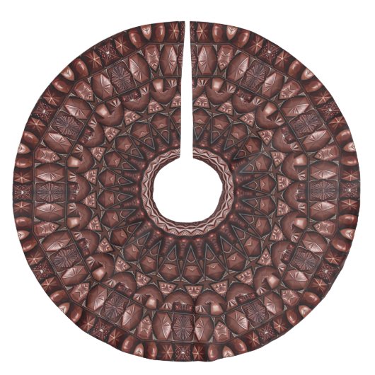 Chocolate Candy Christmas Tree Skirt Polyester Weihnachtsbaumdecke (Vorderseite)