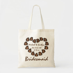 Chocolate Candy Heart Personalisiert Bridesmaid Ge Tragetasche