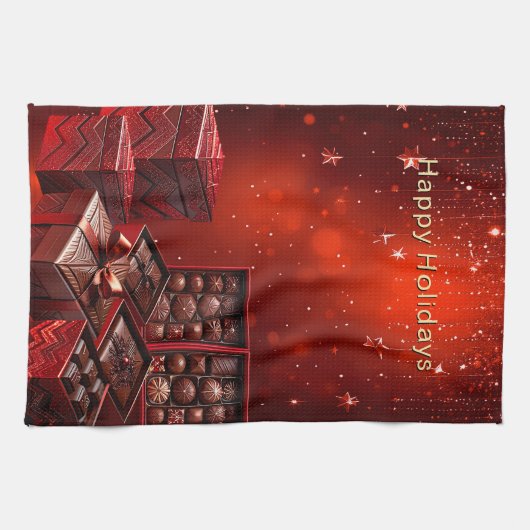 Chocolate Candy Holiday Kitchen Towel Geschirrtuch (Horizontal)