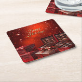 Chocolate Candy Holiday Paper Coaster Rechteckiger Pappuntersetzer (angewinkelt)
