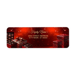 Chocolate Candy Holiday Return Address Label