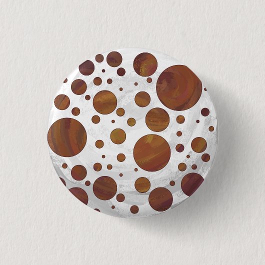 Chocolate Carmel Swirl Polka Dot Button (Vorderseite)