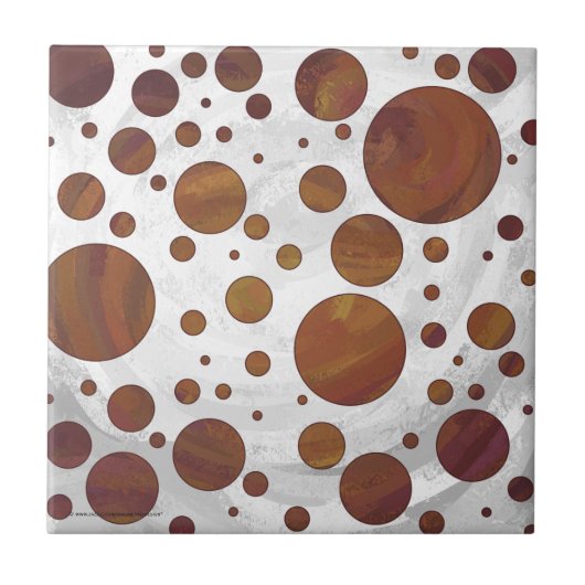 Chocolate Carmel Swirl Polka Dot Fliese (Vorderseite)
