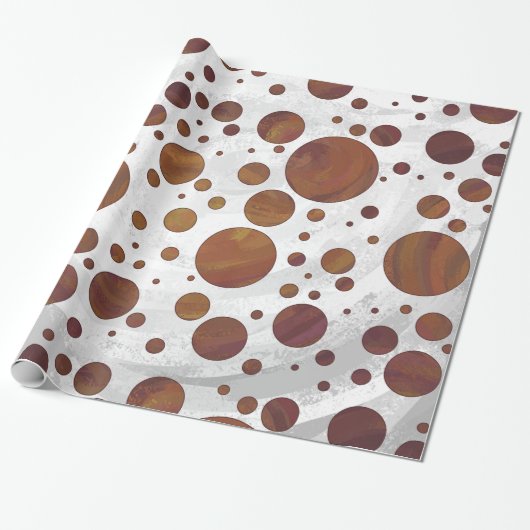 Chocolate Carmel Swirl Polka Dot Geschenkpapier (Ungerollt)